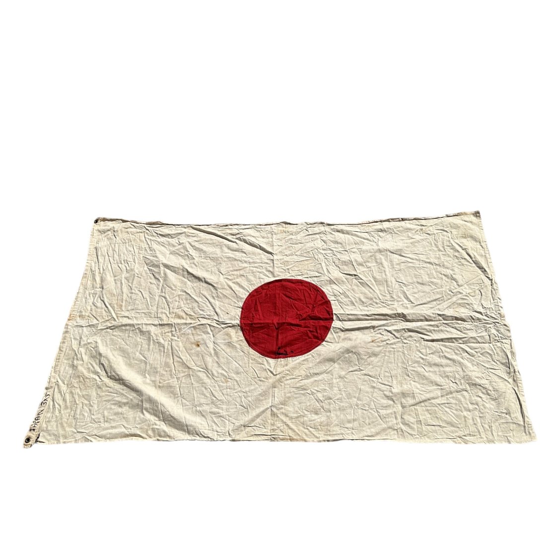 Vintage Japanese Flag 59" x 34": Vintage Japanese flag. Measures 59” x 34”. Some small tears and holes.