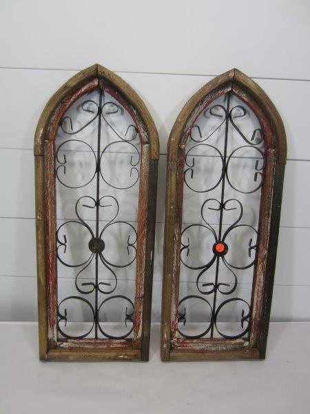 2- RED CHURCH WINDOW DECOR (1 of 4)