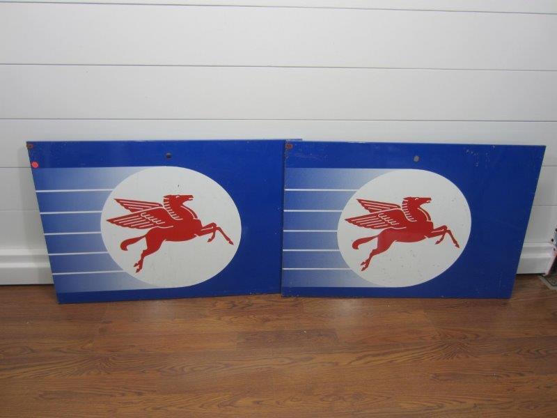LOT OF 2 MOBIL GAS PUMP PANELS (1 of 4)