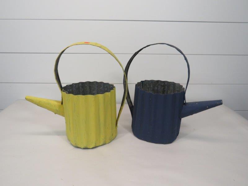 PAIR OF FOLK ART WATERING CANS (1 of 6)