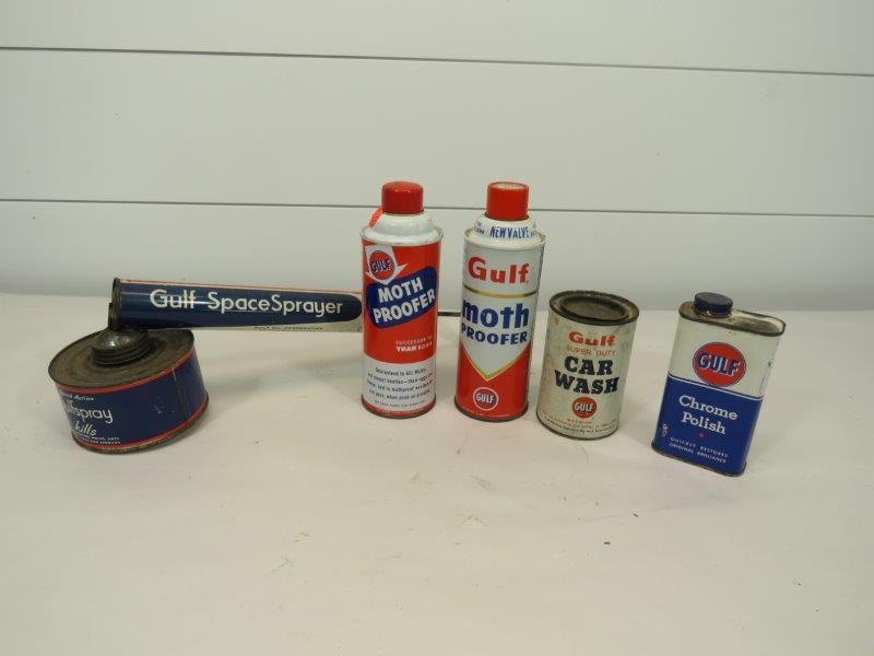 LOT OF 5 GULF TINS/ CANS (1 of 6)