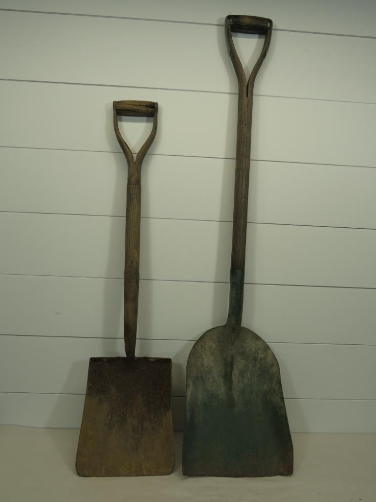 Railroad Shovels - Marked B&O / B&O RR: Lot of two. B&O RR 47" L B&O 38" L 