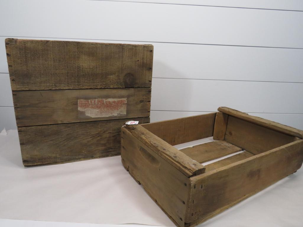 Pair of Wooden Crates: 20" size range. 