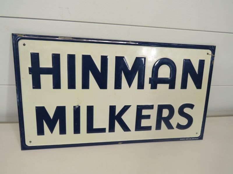 Hinman Milkers Embossed Tin Sign (1 of 5)