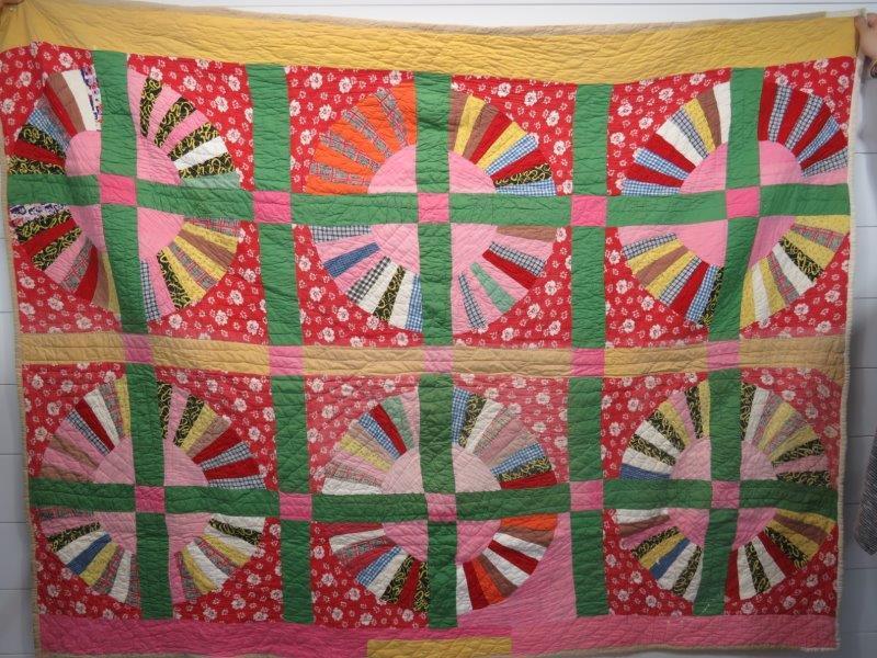 Early Modified Windmill Hand-Stitched Quilt (1 of 6)