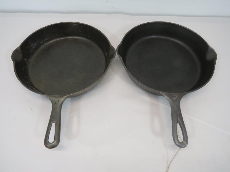 Griswold Large & Small Logo No. 8 Cast Iron Skillets (1 of 10)