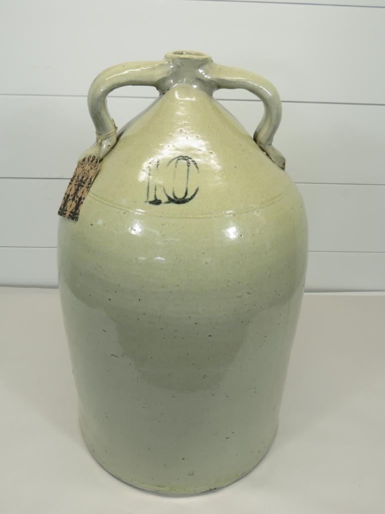 10 Gal Glazed Stoneware Double Handled Jug (1 of 10)