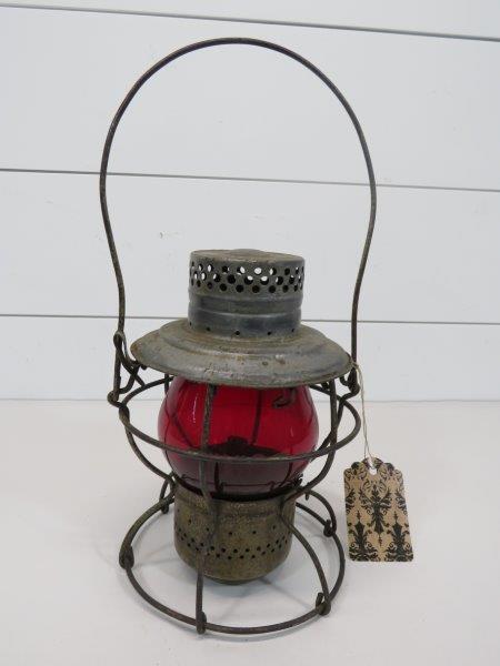 Handlan NYCS RR Lantern w/Red Etched Globe (1 of 13)
