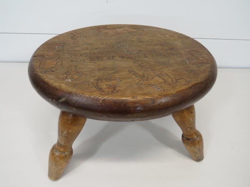 Folk Art  Child's Nursery Rhyme Stool (1 of 13)