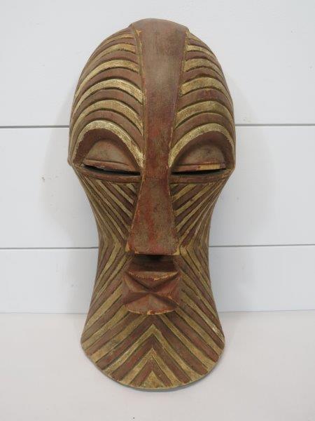 African Congo Carved Wooden Tribal Mask (Zaire) (1 of 9)