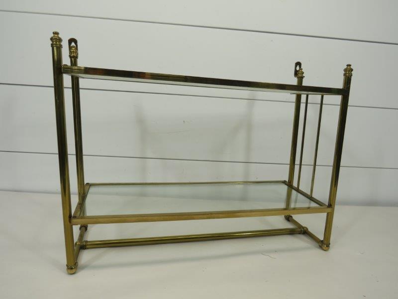 Mid Century Brass Wall Shelf / Towel Holder (1 of 11)