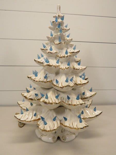 Mid Century White Ceramic  Christmas Tree (1 of 14)