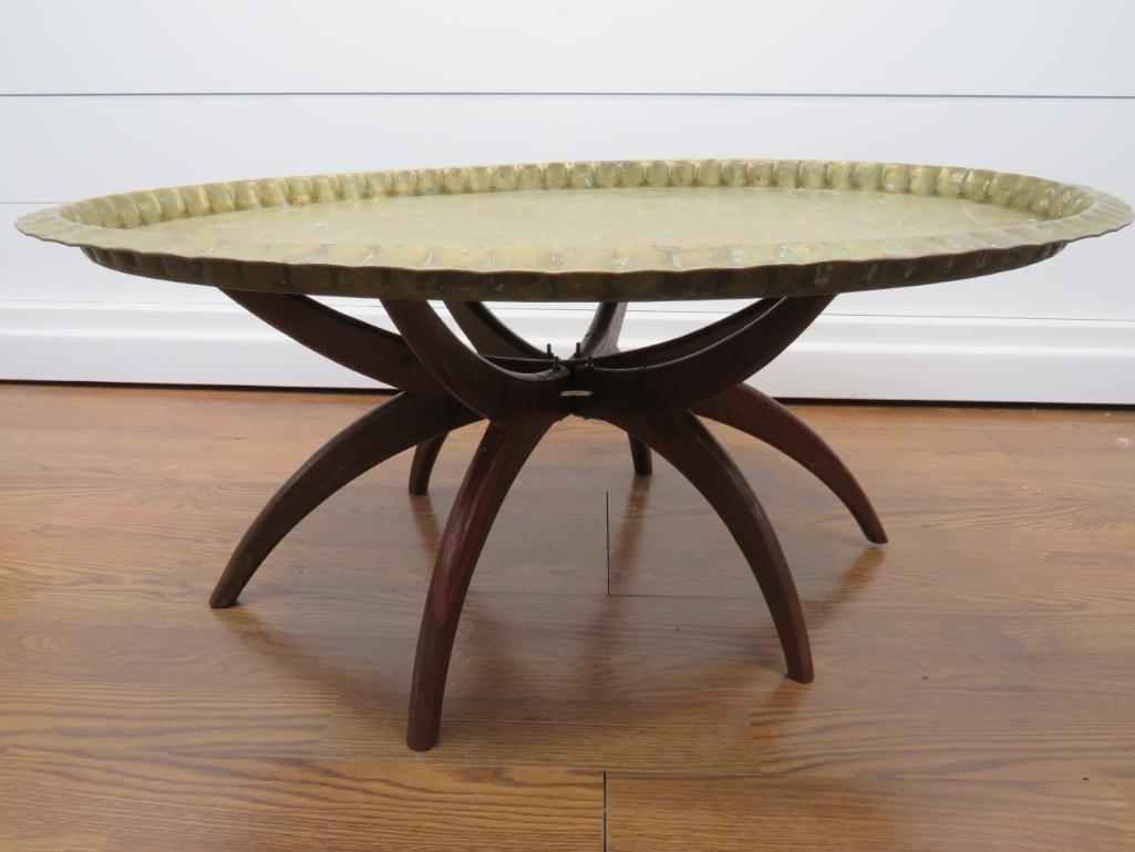 Mid Century Brass Tray Spider Leg Coffee Table (1 of 16)
