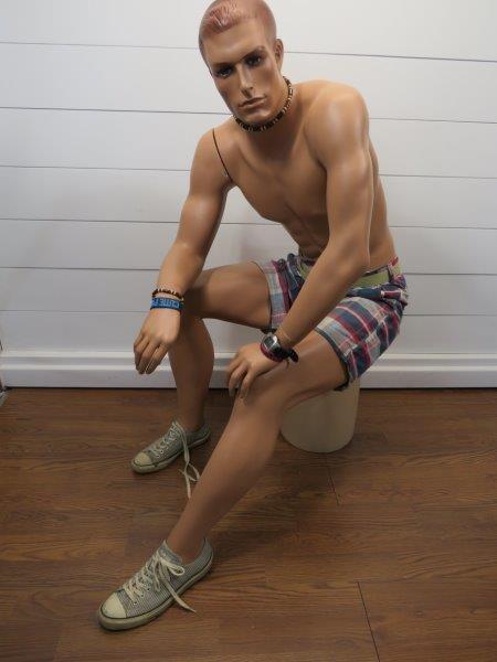Full Size Sitting Male Mannequin with Molded Hair (1 of 7)