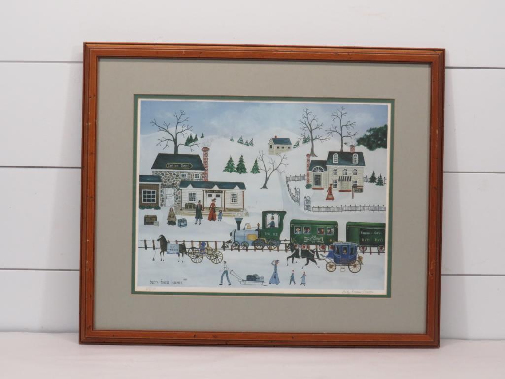 Signed Betty Friess Baumer Winter Scene Print (1 of 8)
