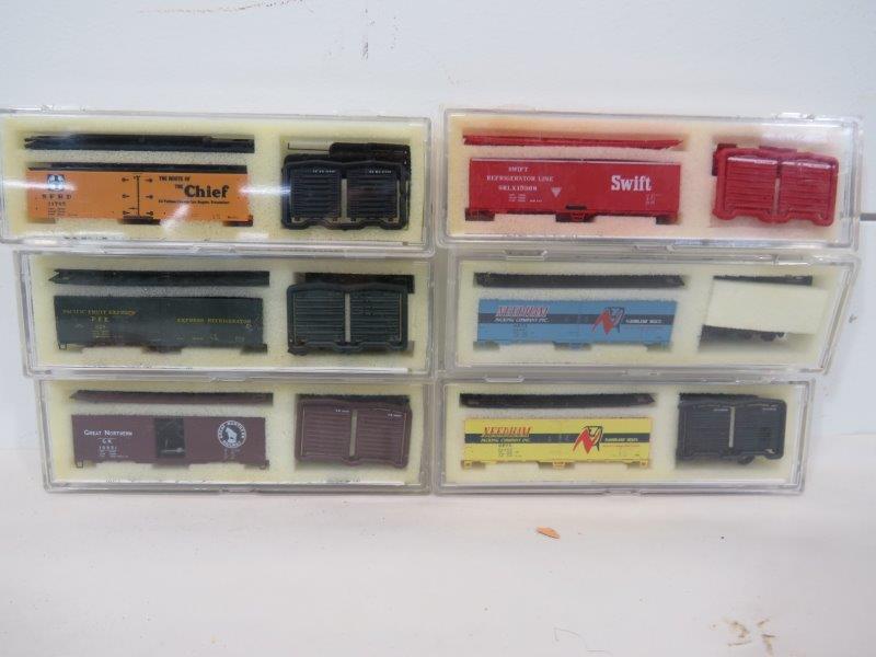 Inter-Mountain Railway Company Train Freight Car Kits: All are complete and in individual cases as shown in photos Cars themselves are 3" L 