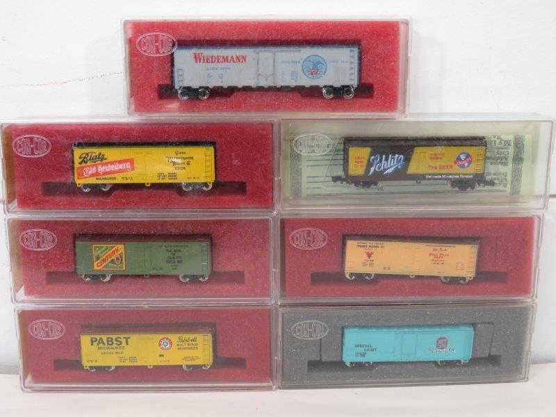 Con-Cor N Scale Model Train Beer Reefer Cars (7) (1 of 9)
