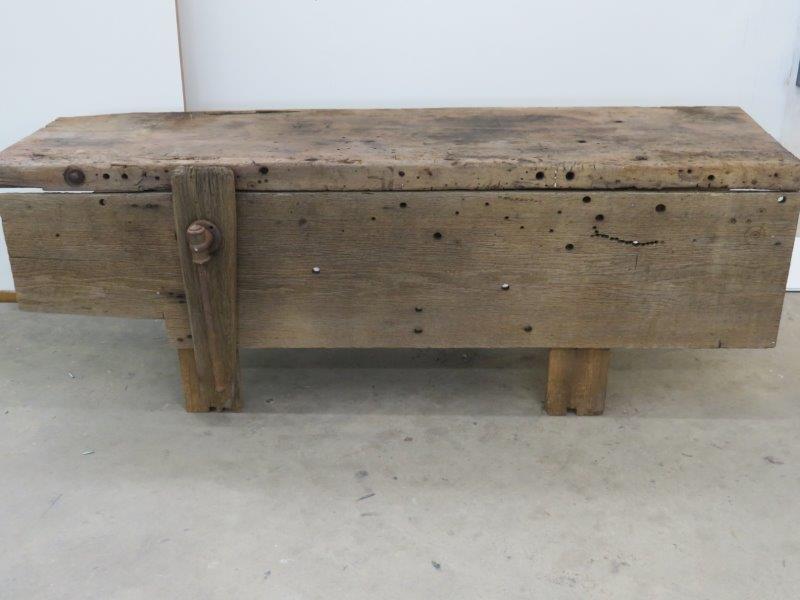 Large Primitive Workbench with Vise (1 of 8)