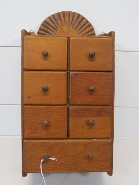 Primitive Hanging 7 Drawer Spice / Apothecary Cabinet (1 of 12)