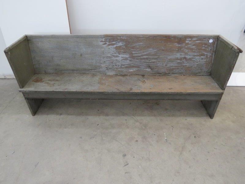 Gray Painted Primitive Church Pew (1 of 8)