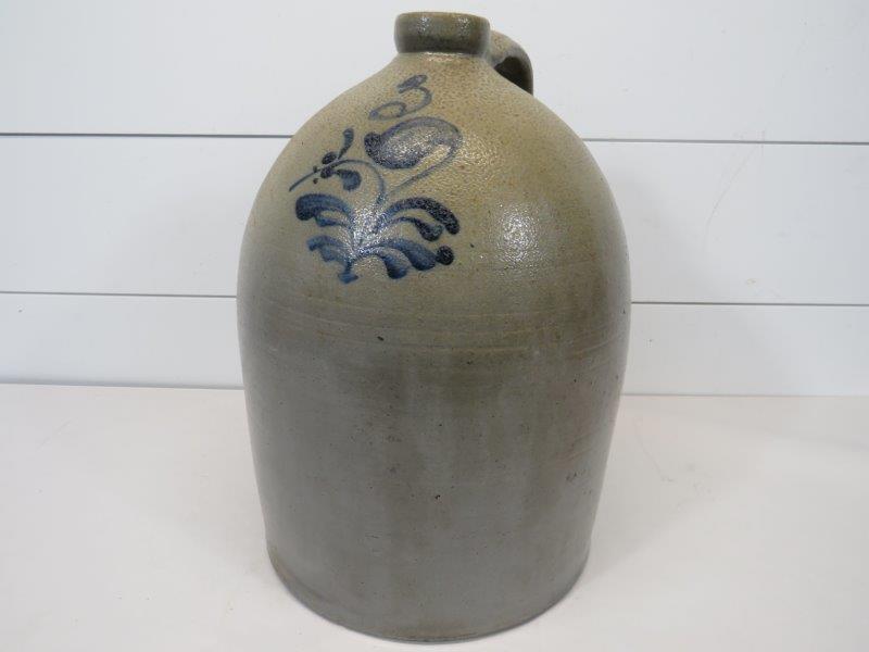 3 Gal Cobalt Decorated Stoneware Crock Jug (1 of 9)