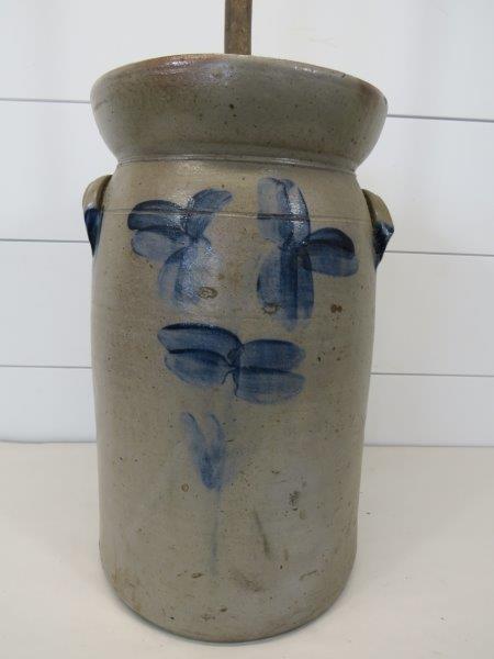 Stoneware Butter Churn Crock w/ Cobalt Blue 5 Gal. (1 of 12)