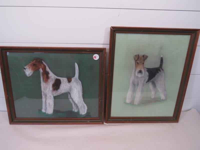 2 Framed Terrier Chalk Pictures (1 of 9)