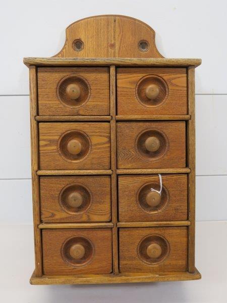 Early Wall Hanging 8 Drawer Apothecary Cabinet (1 of 13)