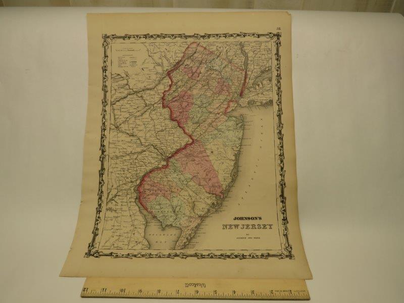 1863 Johnson & Ward Hand Tinted Steel Plate Map - New (1 of 7)