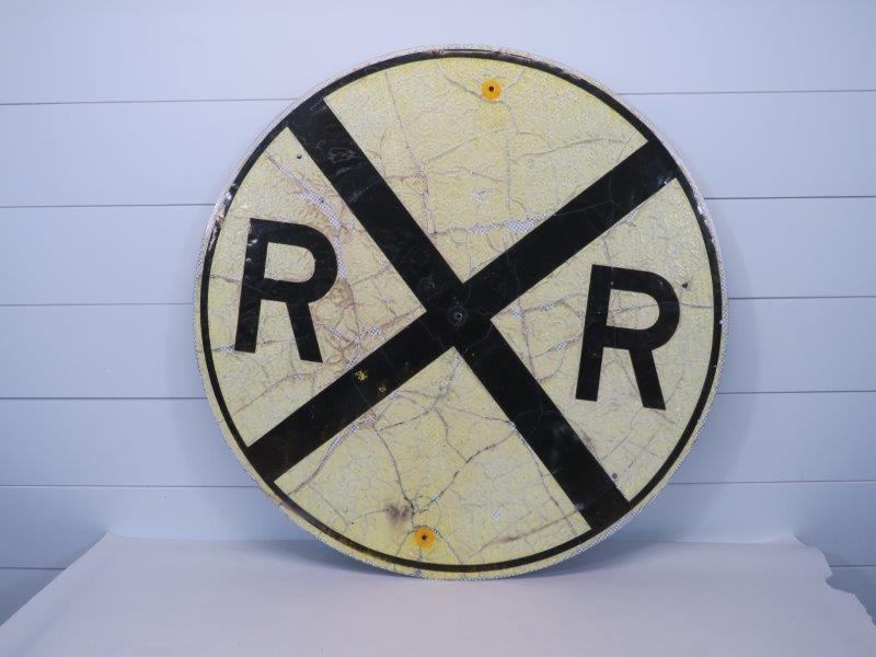 Aluminum Round Railroad RR Crossing Sign (1 of 5)