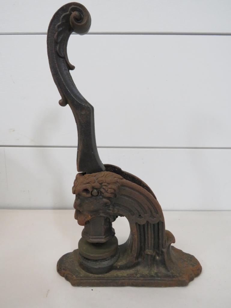 Antique Lions Head Cast Iron Stamp Seal (1 of 10)