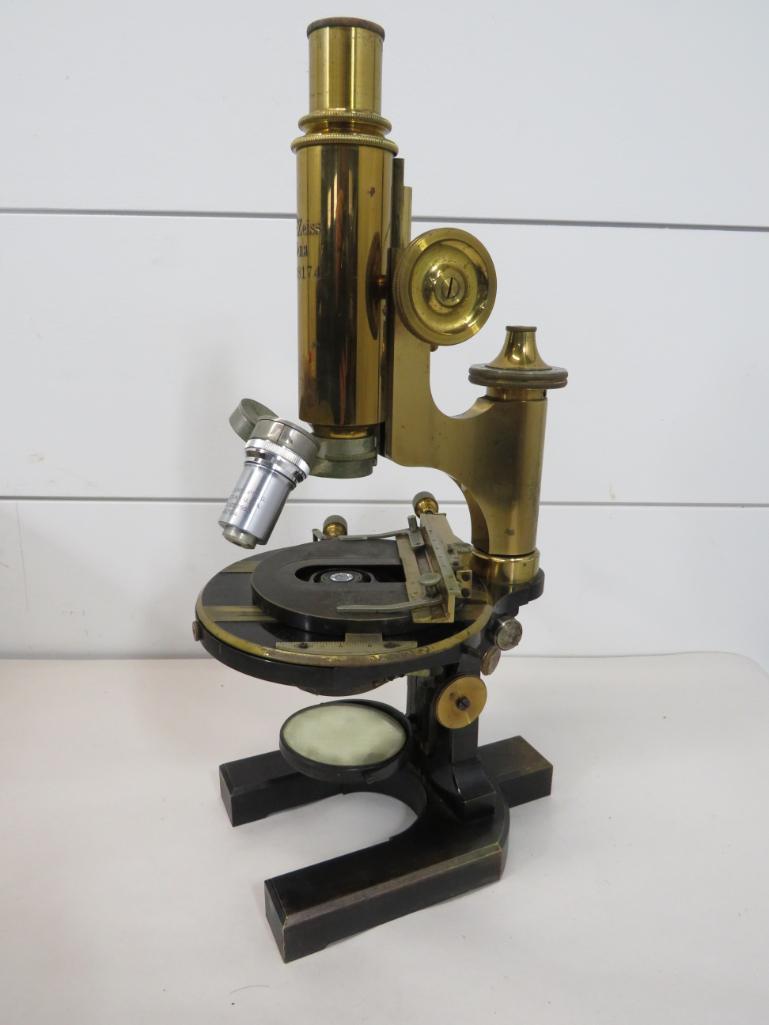 Carl Zeiss Jena Microscope No. 38174 With Case