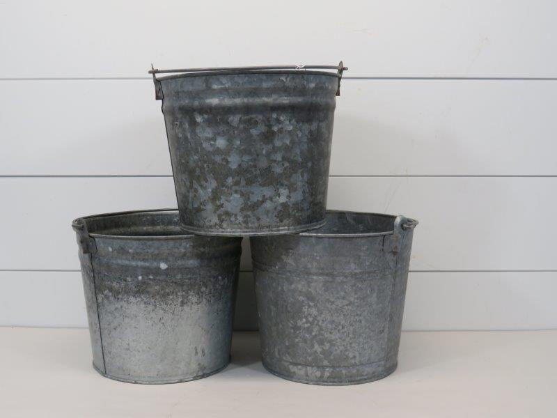 3 Galvanized Pails (1 of 6)