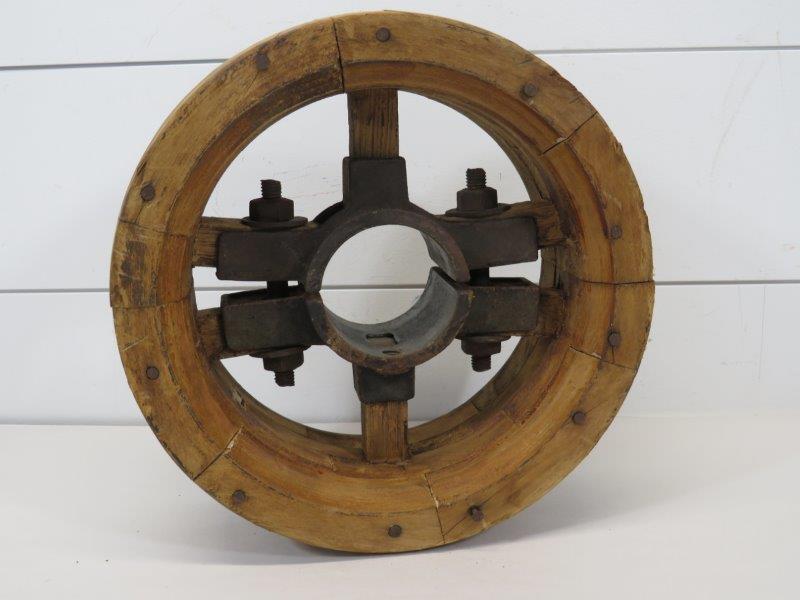 Primitive Industrial Wooden Machinery Pulley (1 of 7)