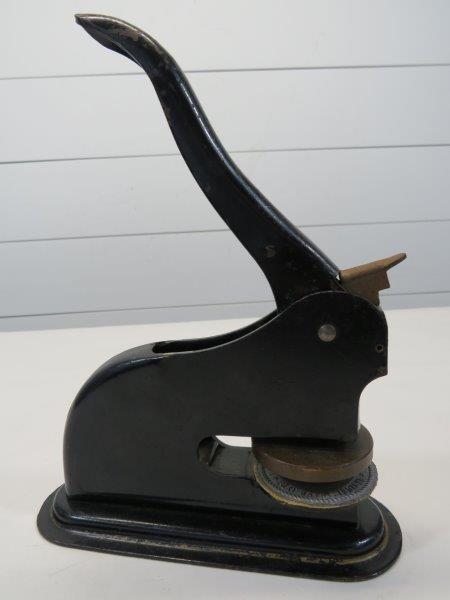 Antique Millers Enterprise Corporation Fort Wayne,: Showing paint loss as well as scratches and nicks due to age. 8 3/4" H x 6 1/2" W 