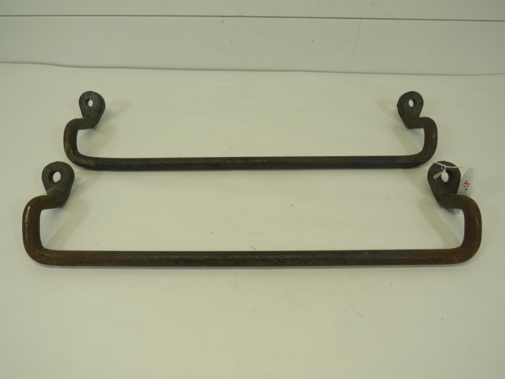 2 Railroad Train Car Cast Iron Foot Hold Steps: 22 1/2" W 