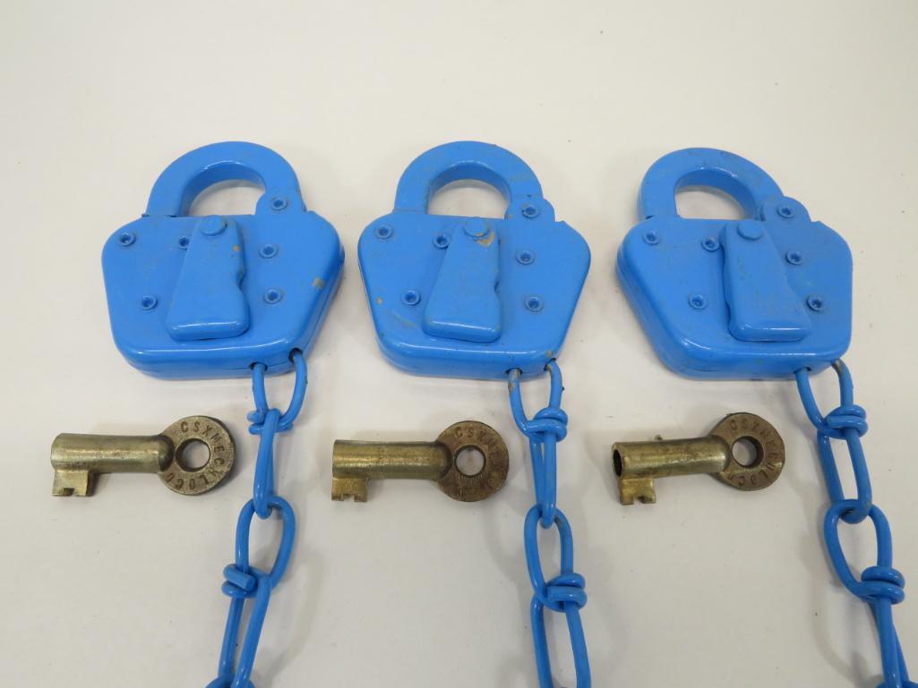 CSX Rail Road Locks w/ Keys (3) (1 of 5)