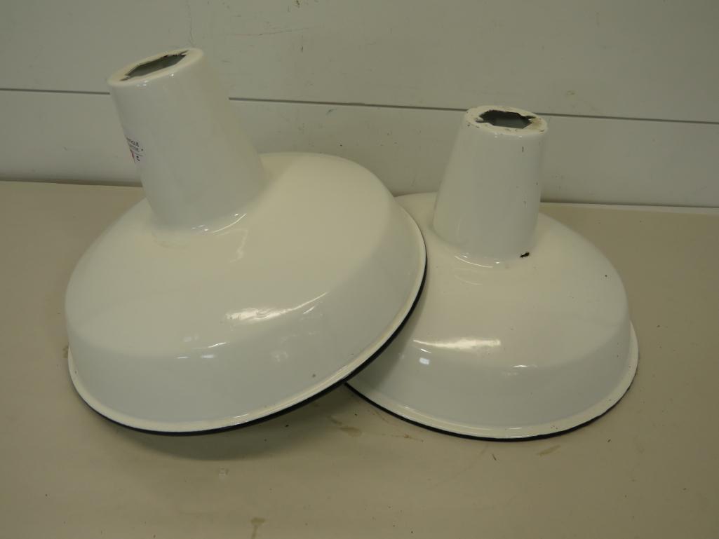 Porcelain Service Station Light Shades (2) New Old (1 of 6)