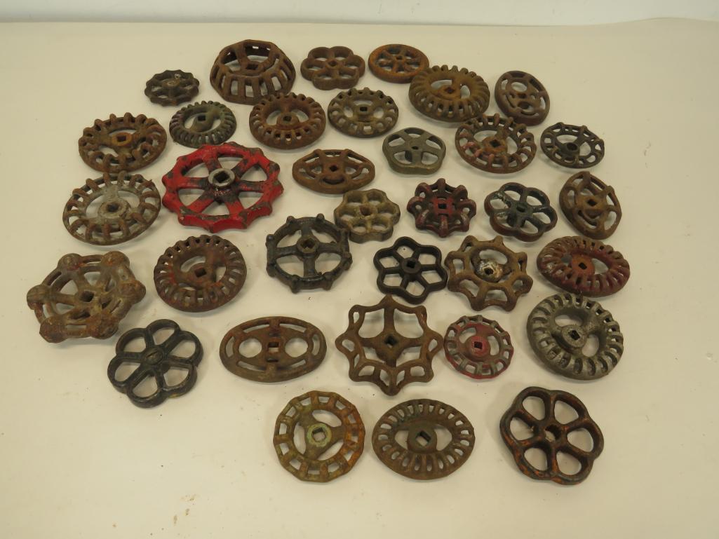 Large Lot of Early Cast Iron Spigot Knobs (34) (1 of 9)