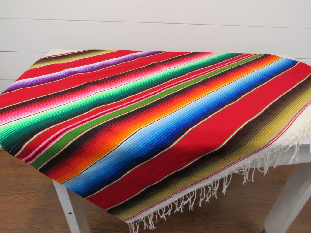 Authentic Mexican Serape Blanket / Throw (1 of 10)
