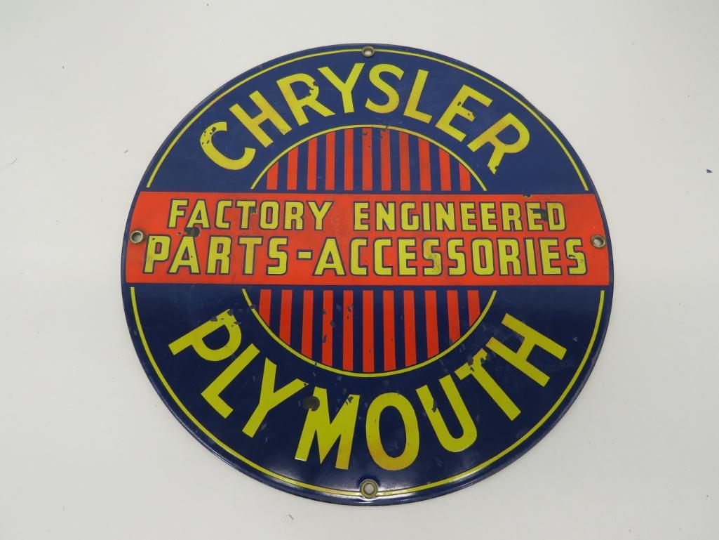 SS Porcelain Chrysler Plymouth Sign (1 of 6)