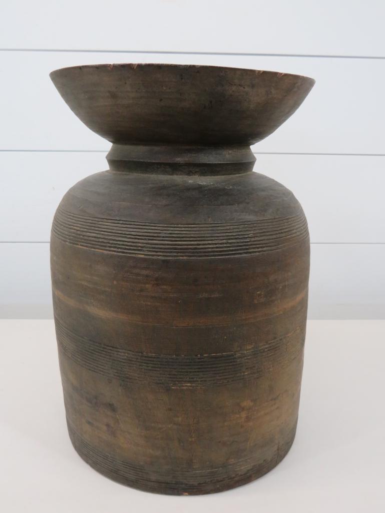 Early Hand Turned Wooden Storage Vessel (1 of 14)