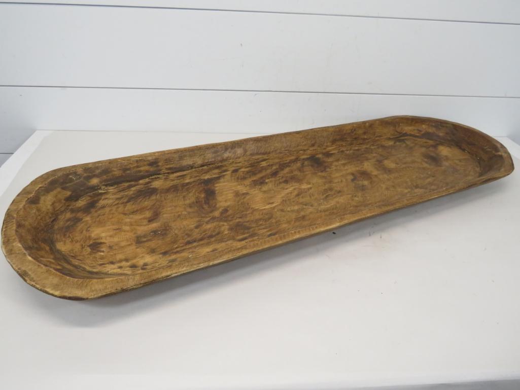 Primitive Long Wooden Trencher Bowl (1 of 7)