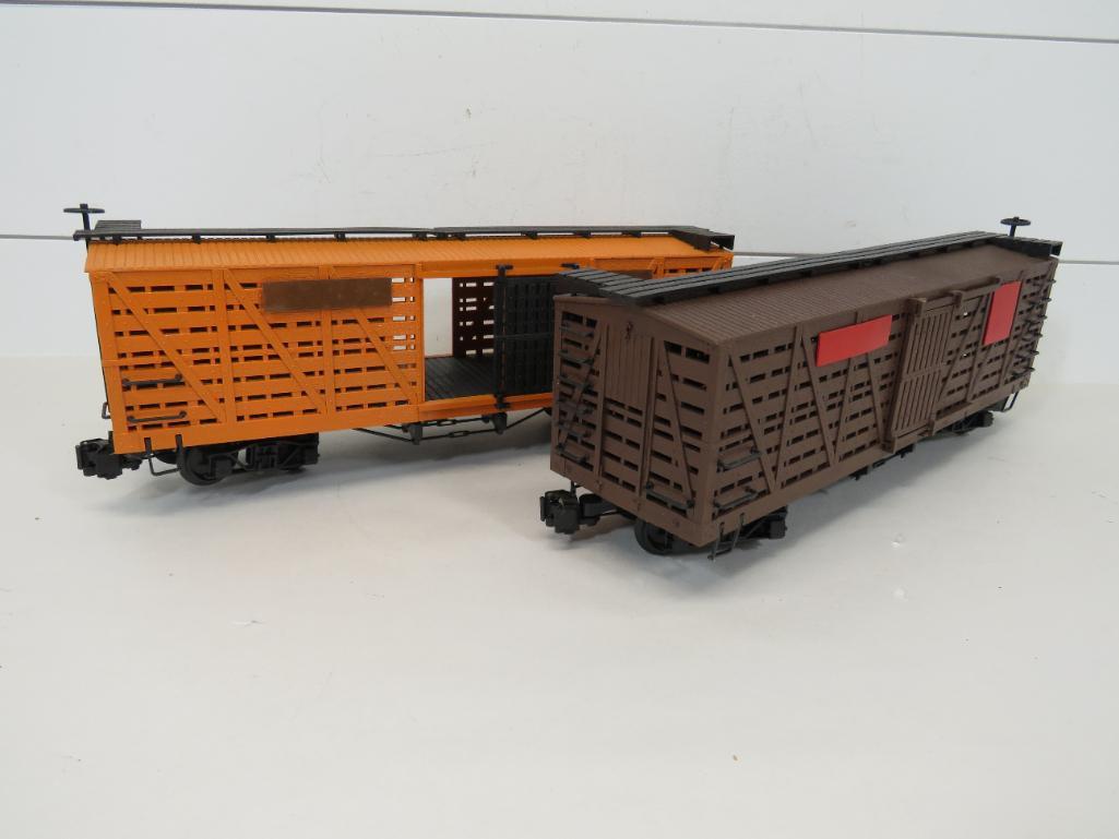 G Scale Model Train Cattle Cars - Knuckle Couplers (2) (1 of 7)
