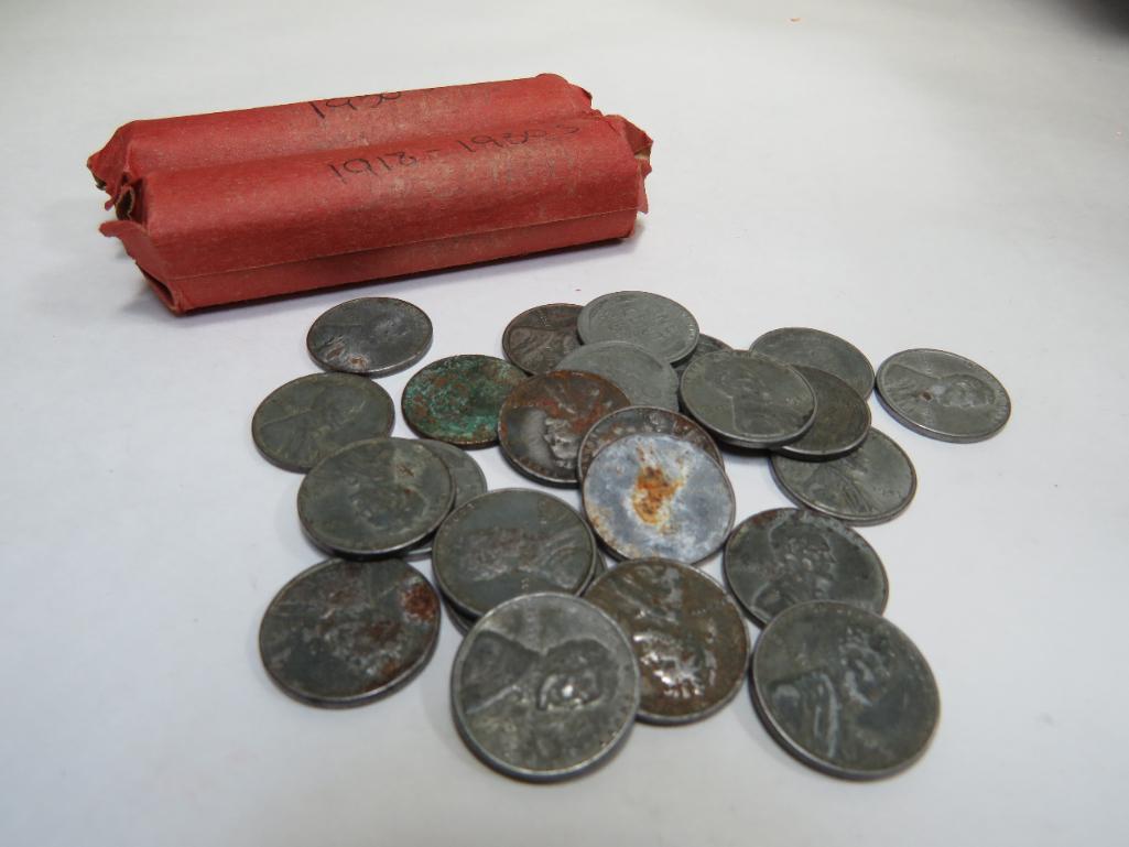1930's & Earlier Wheat Pennies & 24 Steel Pennies (1 of 4)
