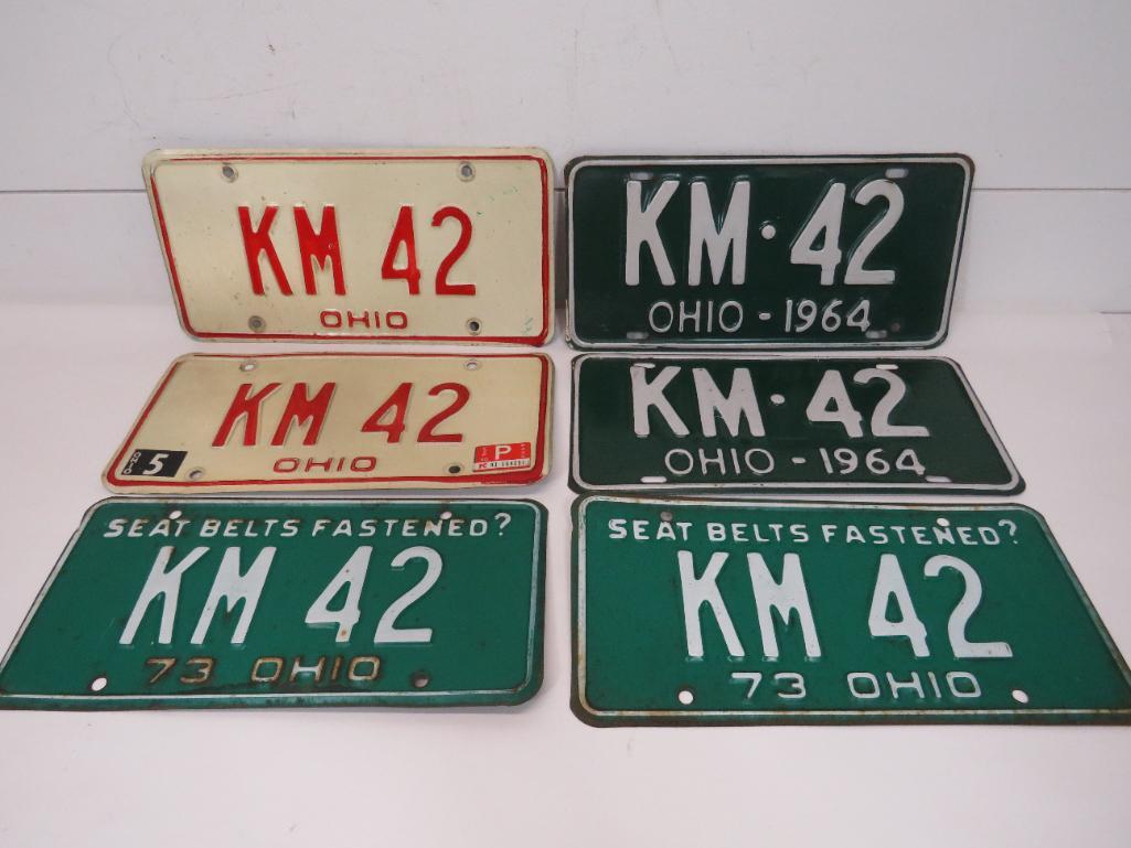 1964 & 1973 Ohio License Plates (6): This item is shippable. We offer combined shipping in-house. The 4 dated ones are steel, 2 with no date are aluminum. All in good condition. Photos will serve to represent any other condition issues