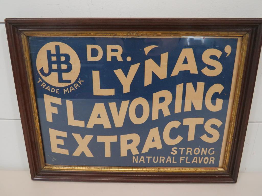 1900s Dr. Lynas' Flavoring Extract Framed Promotional (1 of 4)