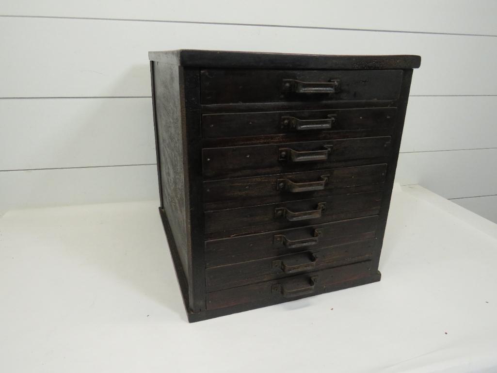 Early 8 Drawer Wooden Watch Makers Cabinet (1 of 15)