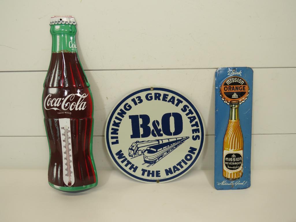Advertising Signs-Coca Cola, B&O, Mission Beverage (1 of 12)