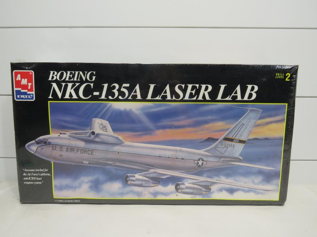 AMT Boeing NKC-135A Laser Lab 1:72 Scale Kit: This item is shippable. We offer combined shipping in-house. Dimensions: 1:72 scale Factory sealed. Model #8958 Photos will serve to represent any other condition issues. Condition reports will be a
